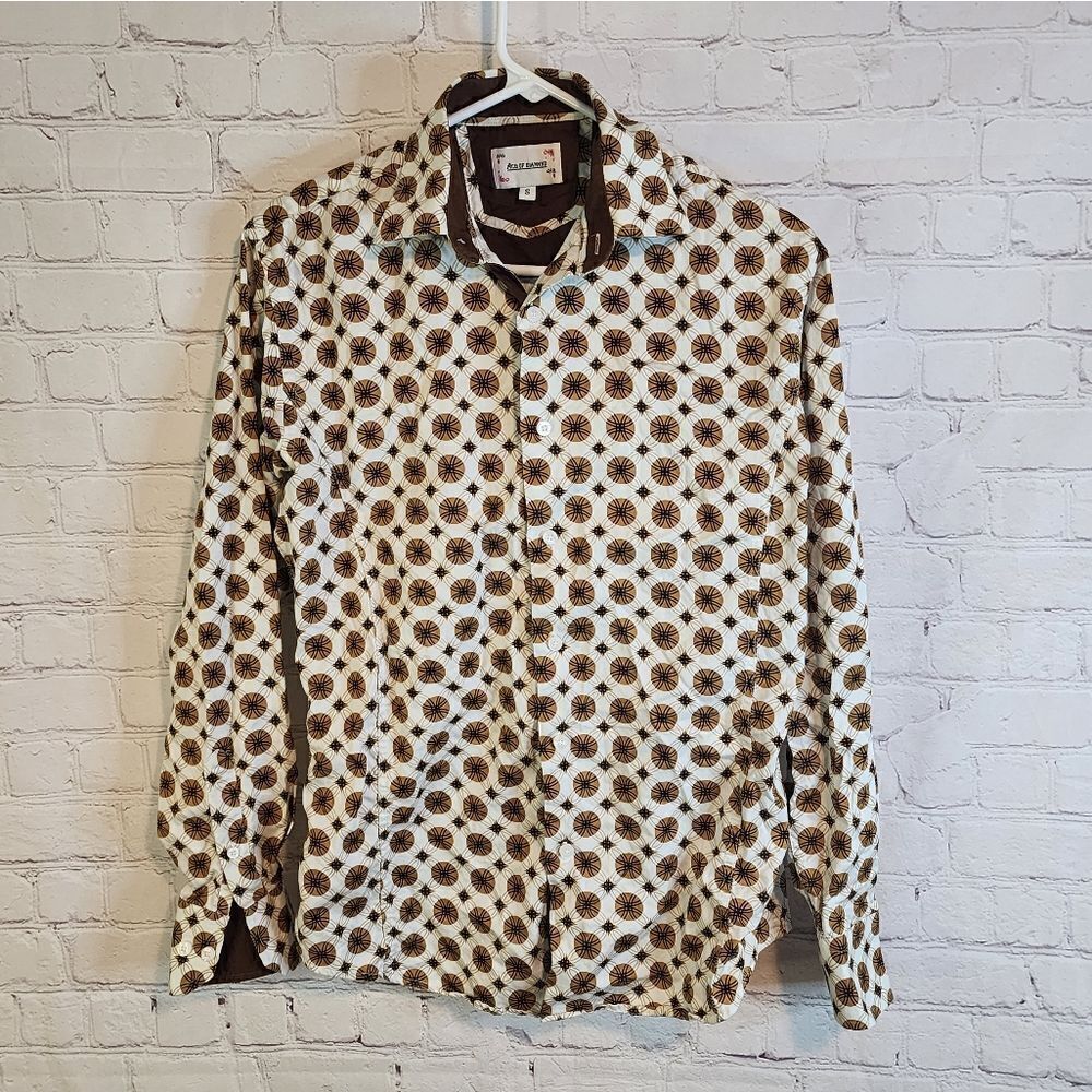 Men's Ace of Diamond longsleeve button-down shirt, size small